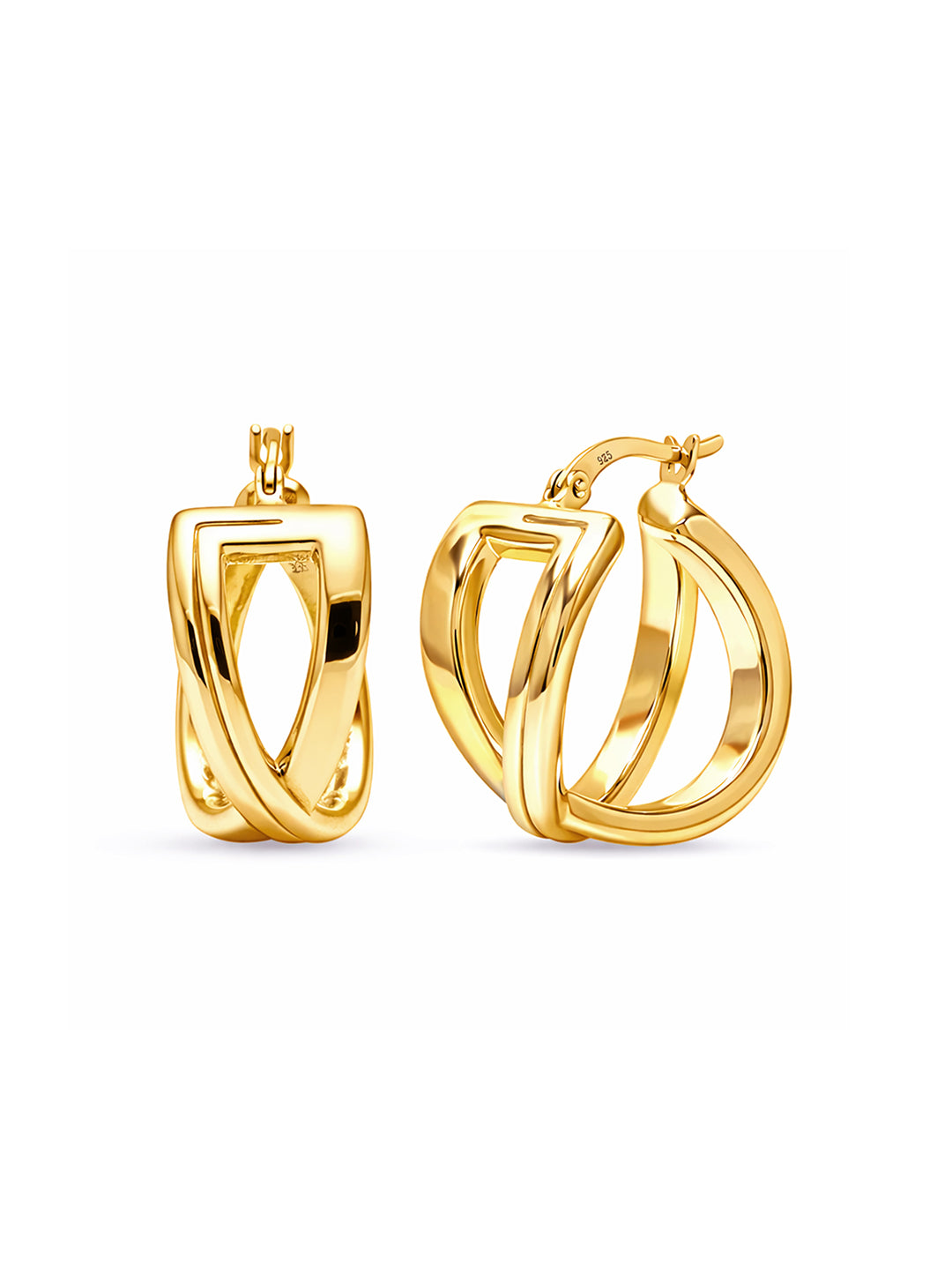 Golden Aria Crossover Hoops