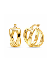 Golden Aria Crossover Hoops