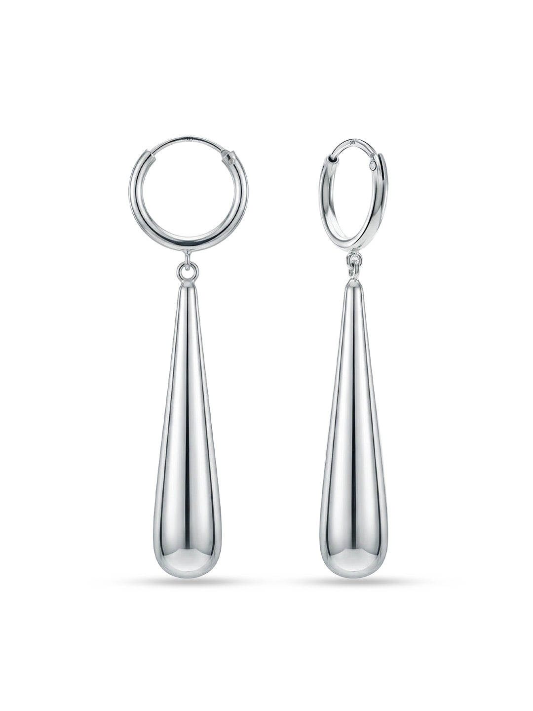Silver Elora Teardrop Hoops