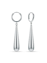 Silver Elora Teardrop Hoops