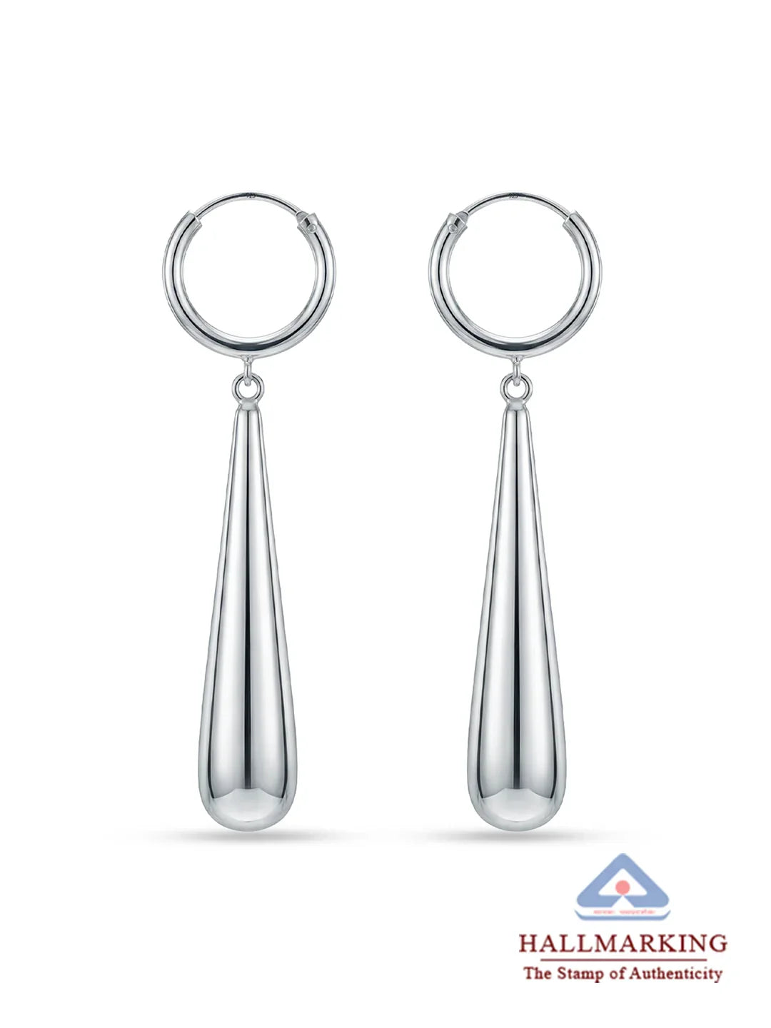 Silver Elora Teardrop Hoops