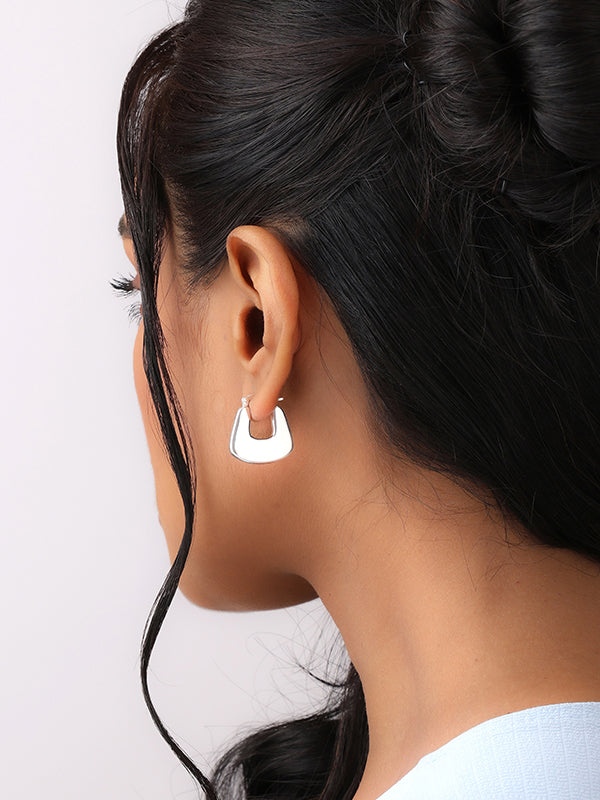 Silver Lyria U-Hoop Earrings