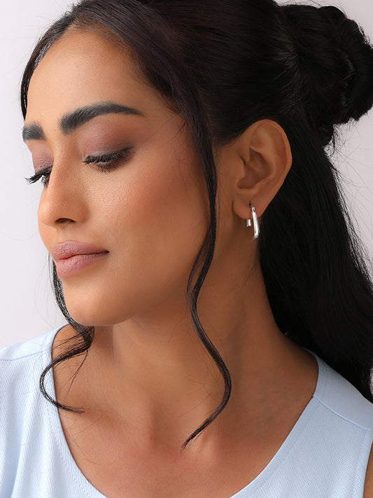 Silver Lyria U-Hoop Earrings