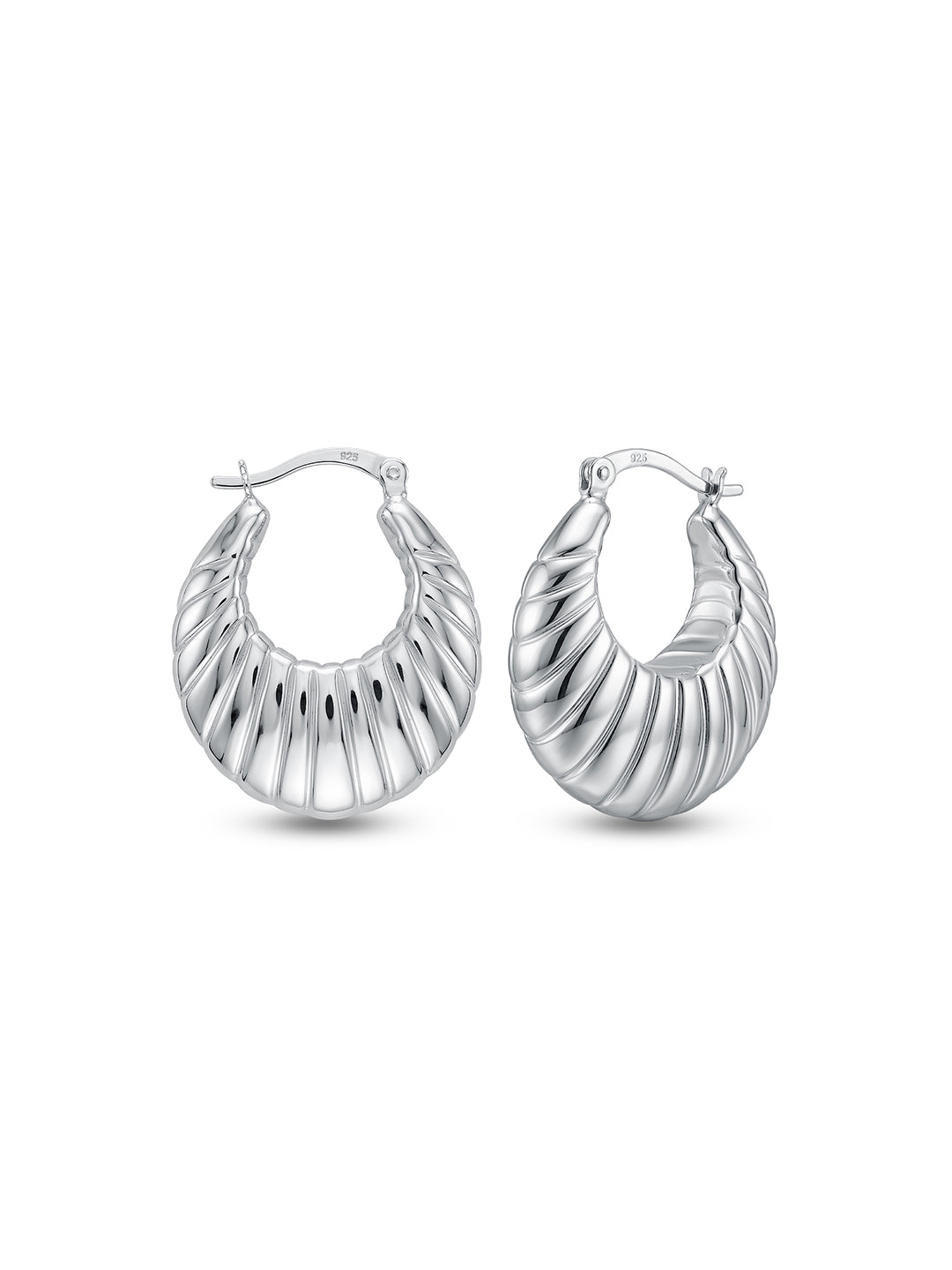 Silver Marise Ridged Hoops