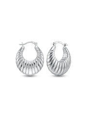 Silver Marise Ridged Hoops