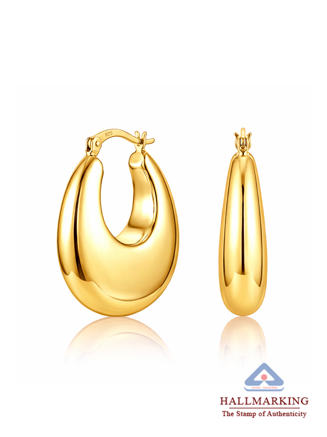 Golden Amora Oval Hoops