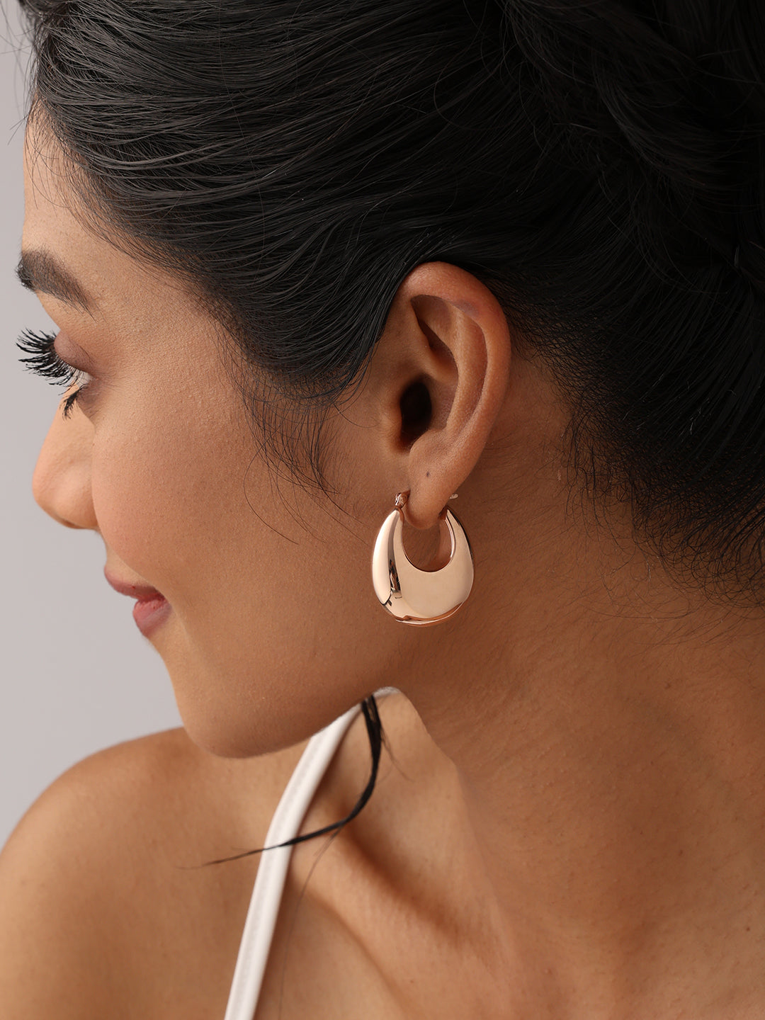 Rose Amora Oval Hoops