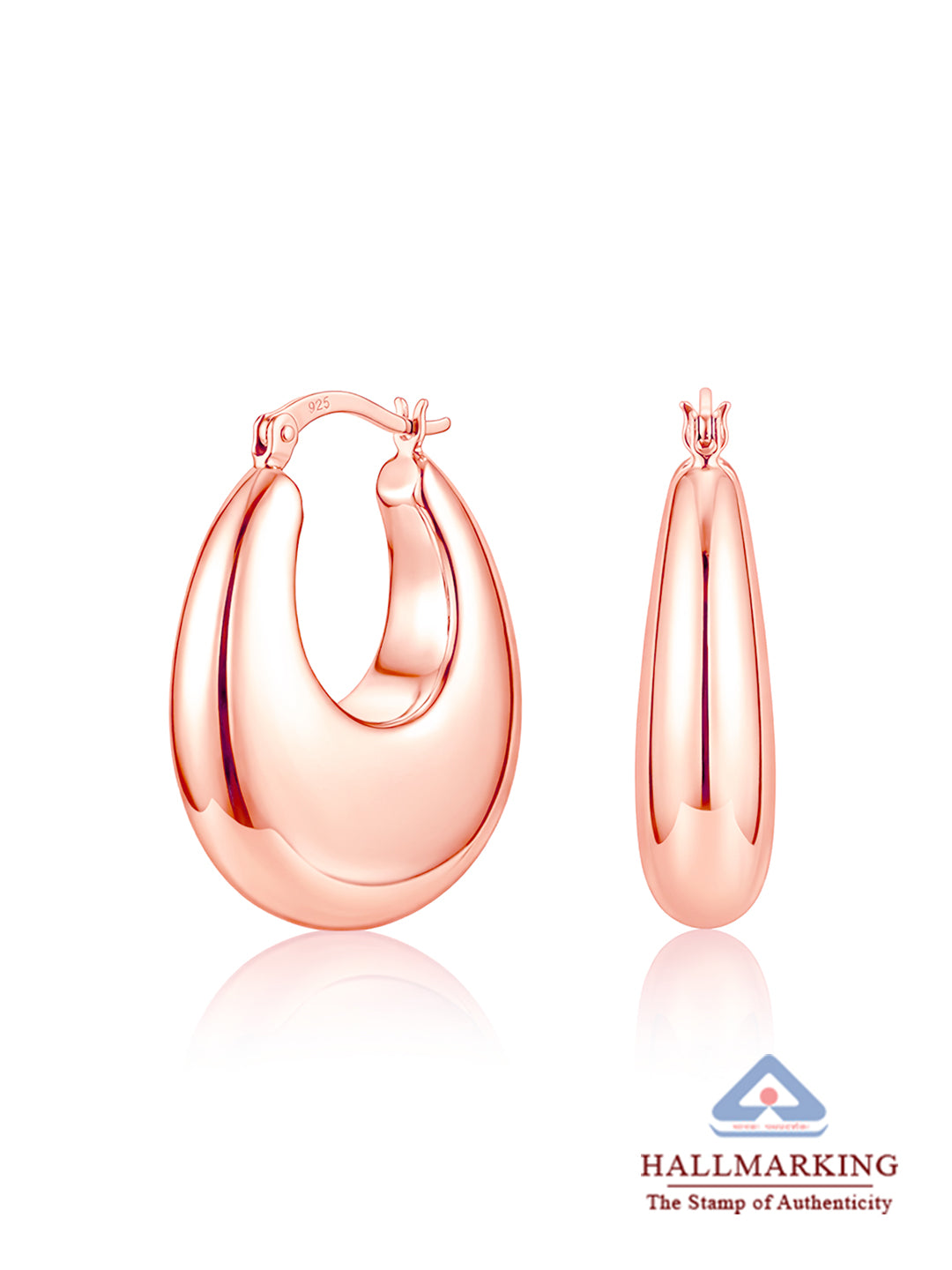 Rose Amora Oval Hoops