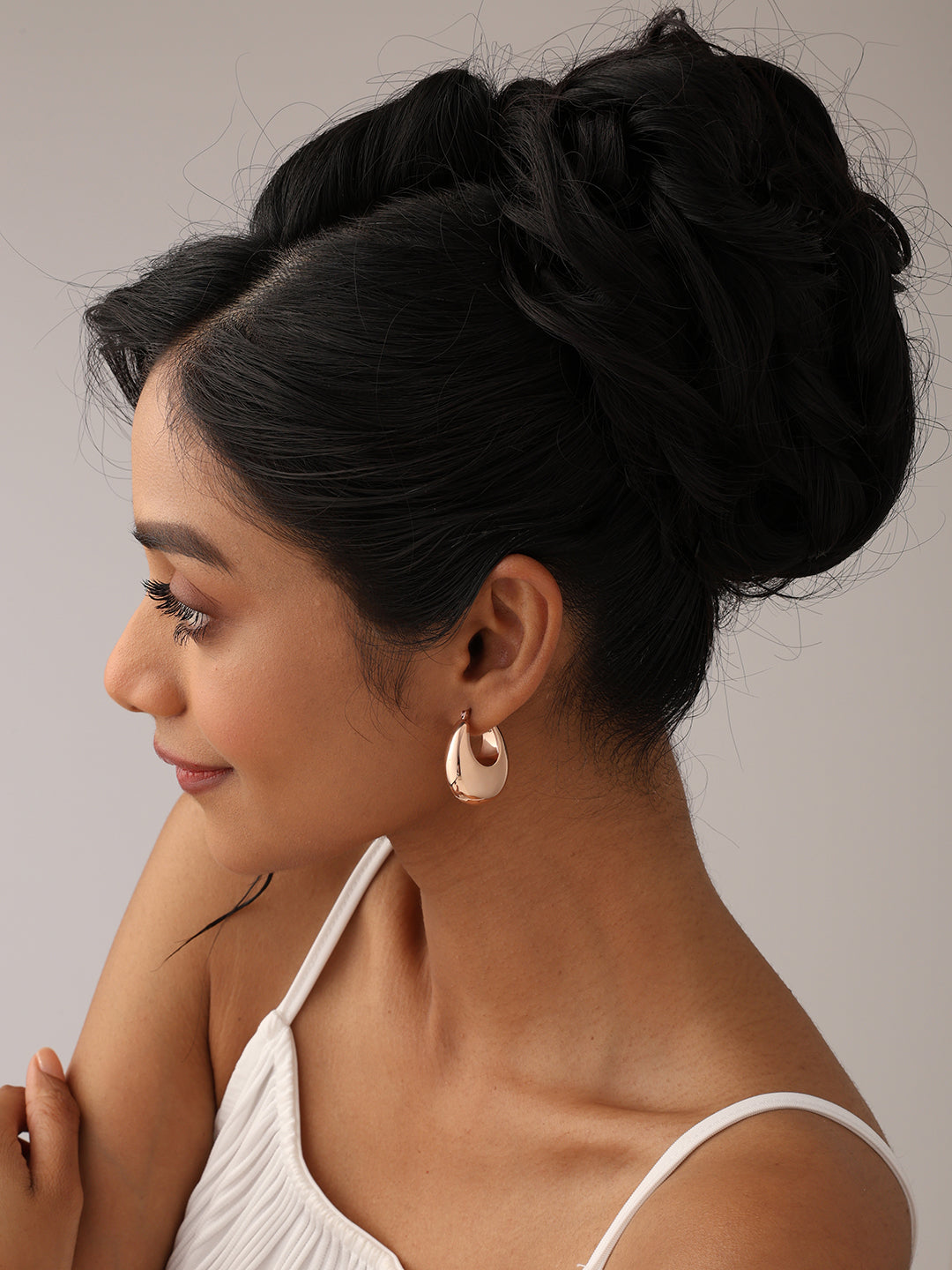 Rose Amora Oval Hoops