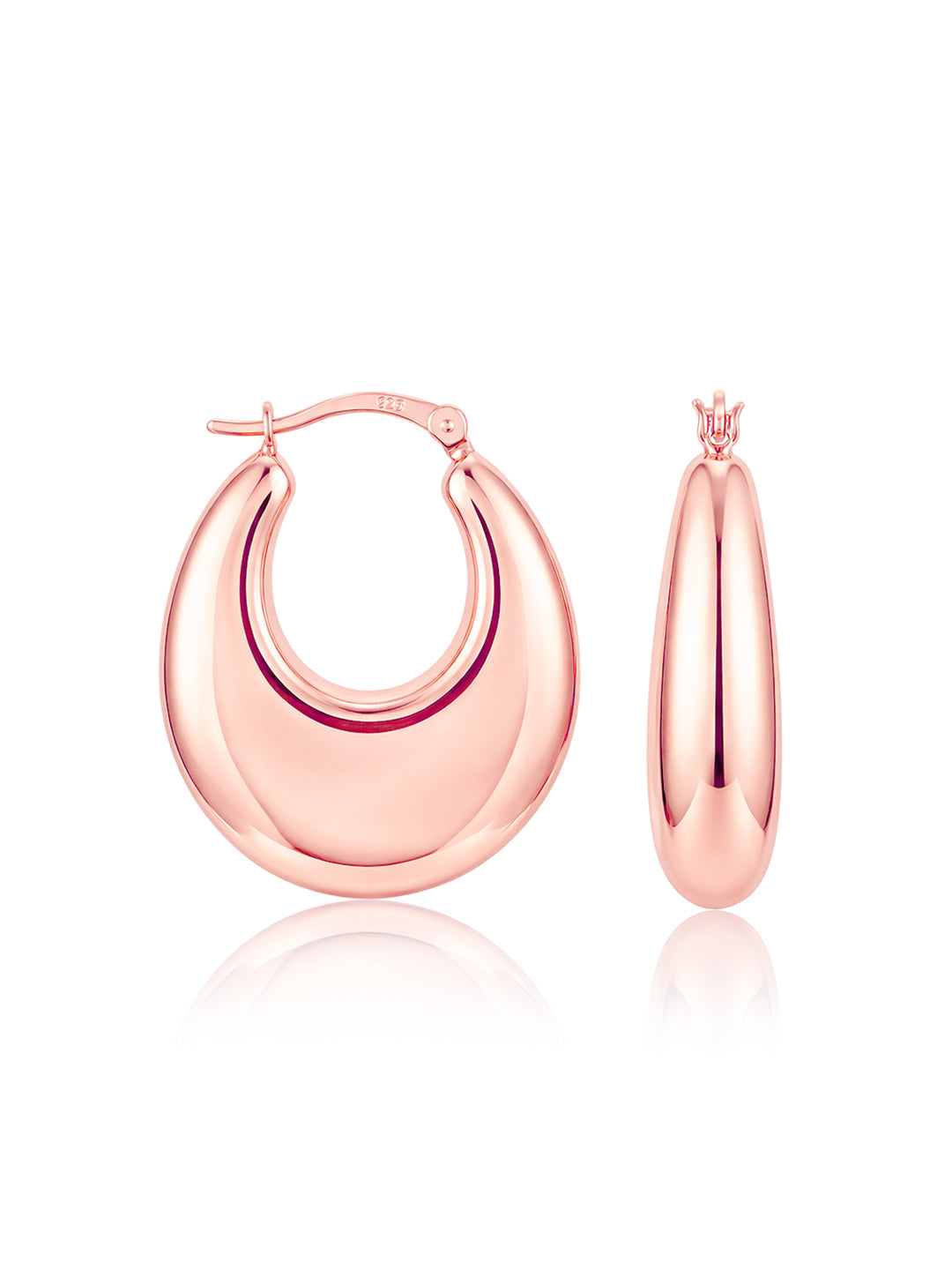 Rose Amora Oval Hoops