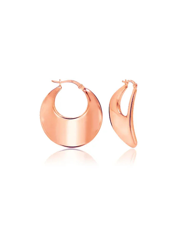 925 Sterling Silver Jewellery | 14K Rose-Gold Plated Nayra Disc Hoops | acpl-ecom.myshopify.com