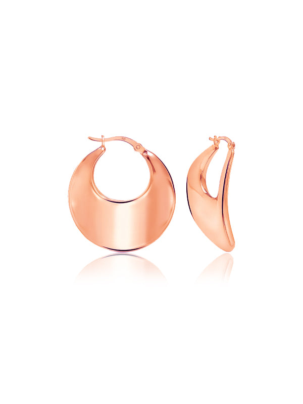 925 Sterling Silver Jewellery | 14K Rose-Gold Plated Nayra Disc Hoops | acpl-ecom.myshopify.com