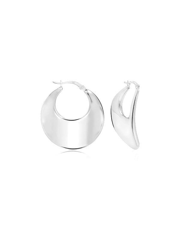 Round Disc Click-Top Hoop Earrings