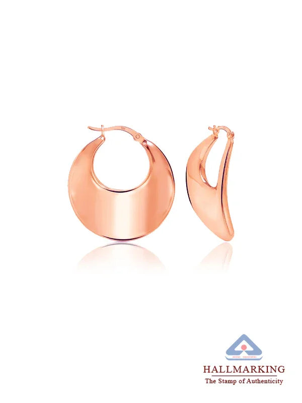 925 Sterling Silver Jewellery | 14K Rose-Gold Plated Nayra Disc Hoops | acpl-ecom.myshopify.com
