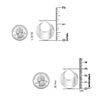 925 Sterling Silver Round Disc Click-Top Hoop Earrings For Women