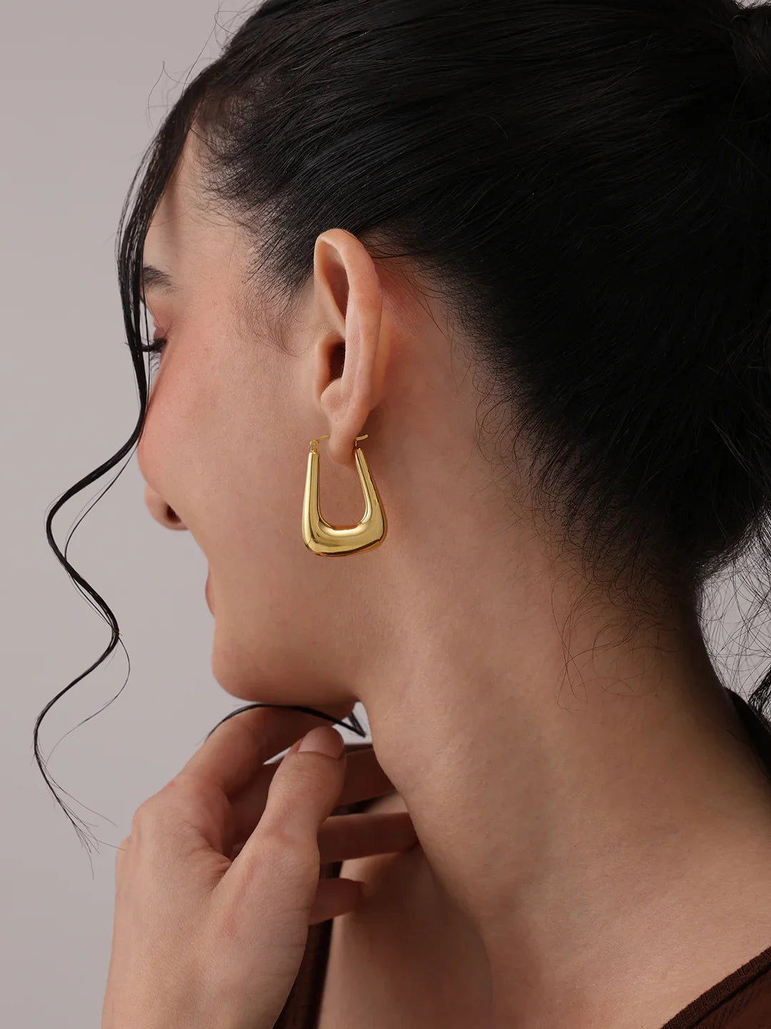 Gold Slim Hoop Earrings