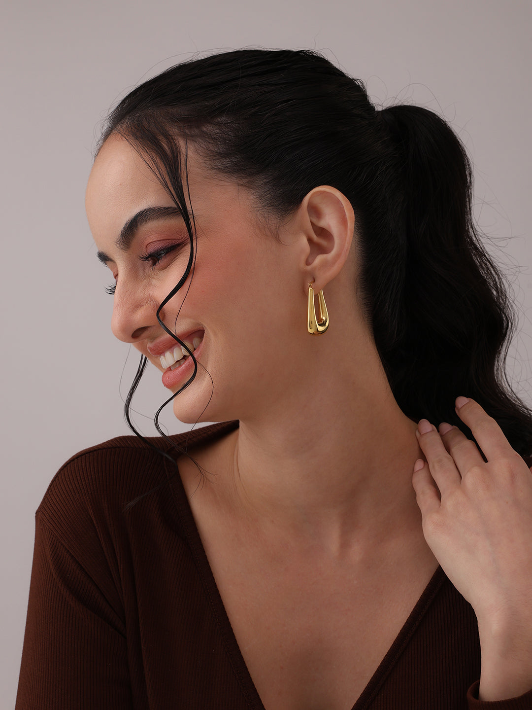 Gold Slim Hoop Earrings