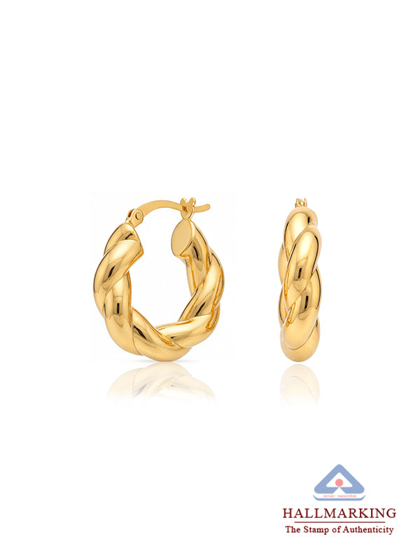 Lyra Gold Twisted Chunky Hoop Earrings