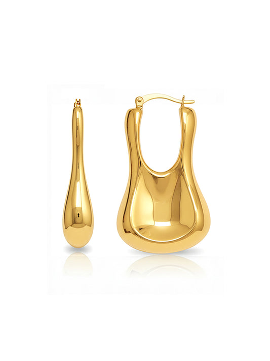 Aurelia Gold Dipped Teardrop Hoop Earrings