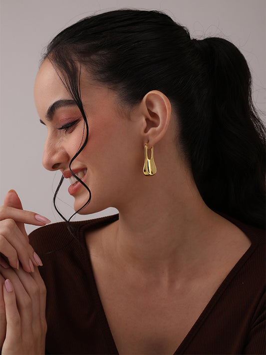 Aurelia Gold Dipped Teardrop Hoop Earrings