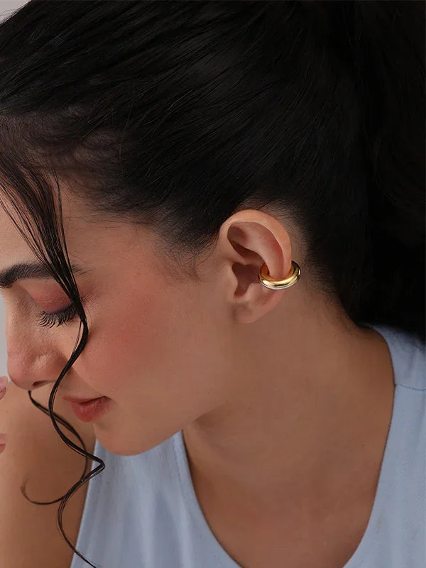Dual Tone Hoop Earrings for Women