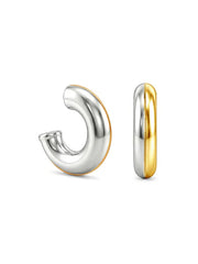 Dual Tone Hoop Earrings for Women