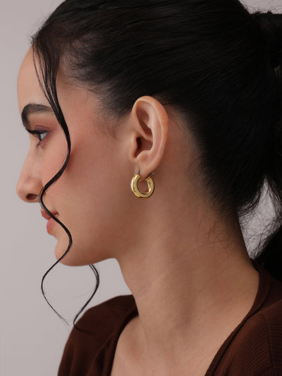 Dual Tone Hoop Earrings for Women