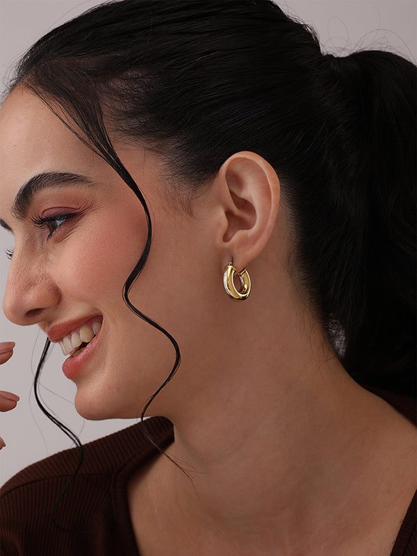 Dual Tone Hoop Earrings for Women