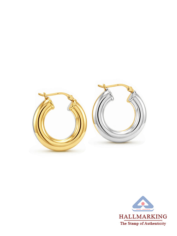 Dual Tone Hoop Earrings for Women