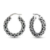 925 Sterling Silver Antique Byzantine Hoop Earrings for Teen Women