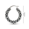 925 Sterling Silver Antique Byzantine Hoop Earrings for Teen Women
