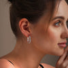 925 Sterling Silver Cubic Zirconia Polished Textured Click-Top Hoop Earrings for Women
