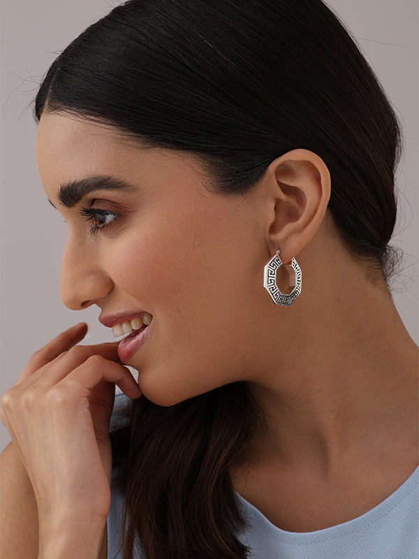 Antique Octagon Greek Key Pattern Hoops