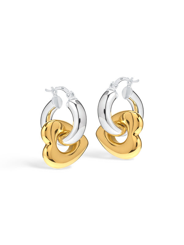 Dual Tone Hoop Earrings