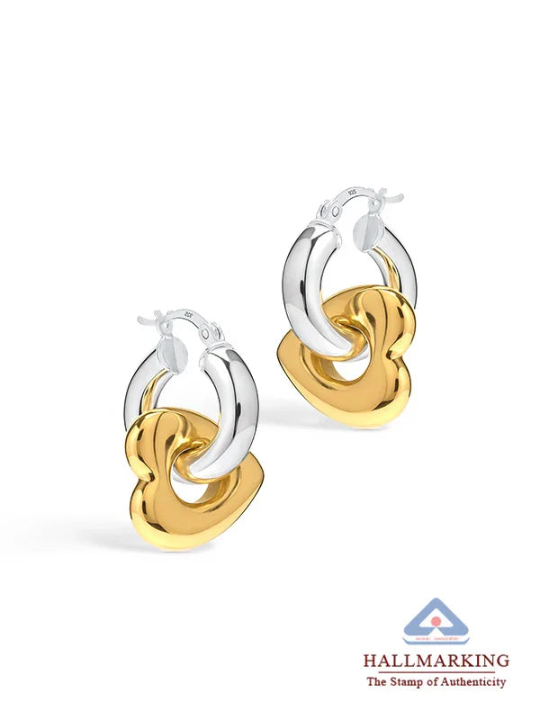 Dual Tone Hoop Earrings