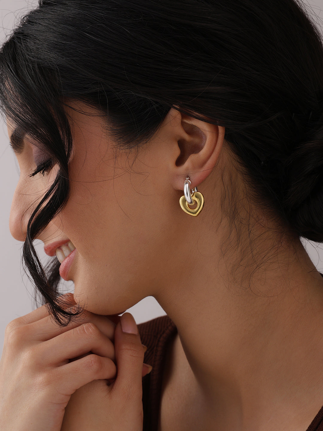 Dual Tone Hoop Earrings