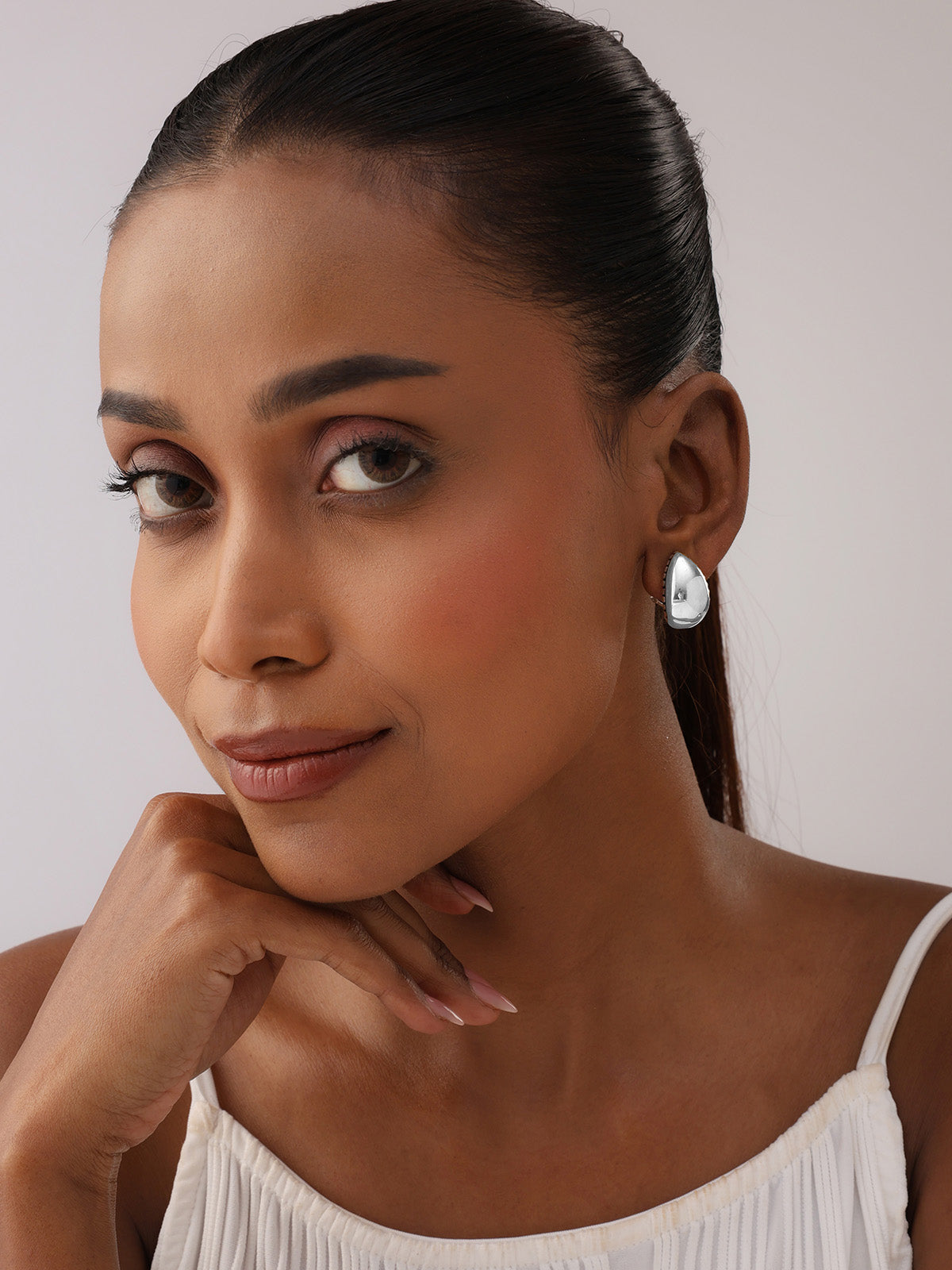 Dual Tone Stud Earrings