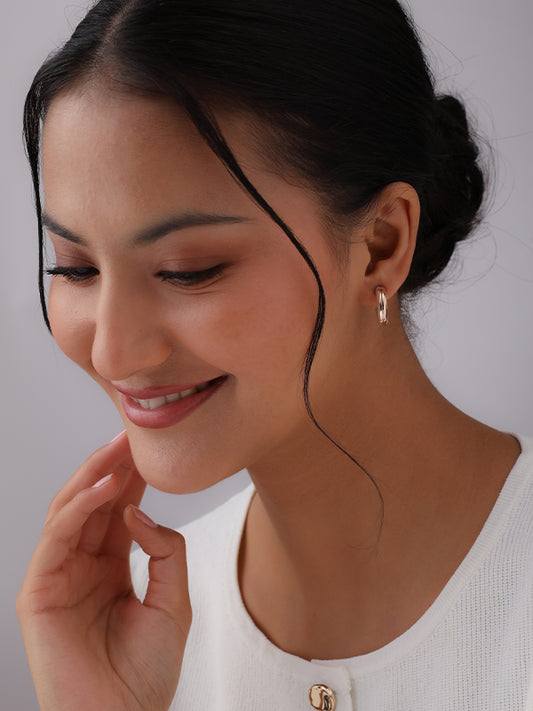 Lyra Two-Tone Mini C-Hoops