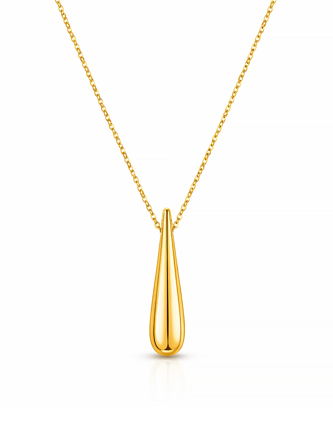 Golden Poise Teardrop Bar Pendant Necklace