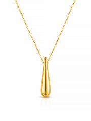 Golden Poise Teardrop Bar Pendant Necklace