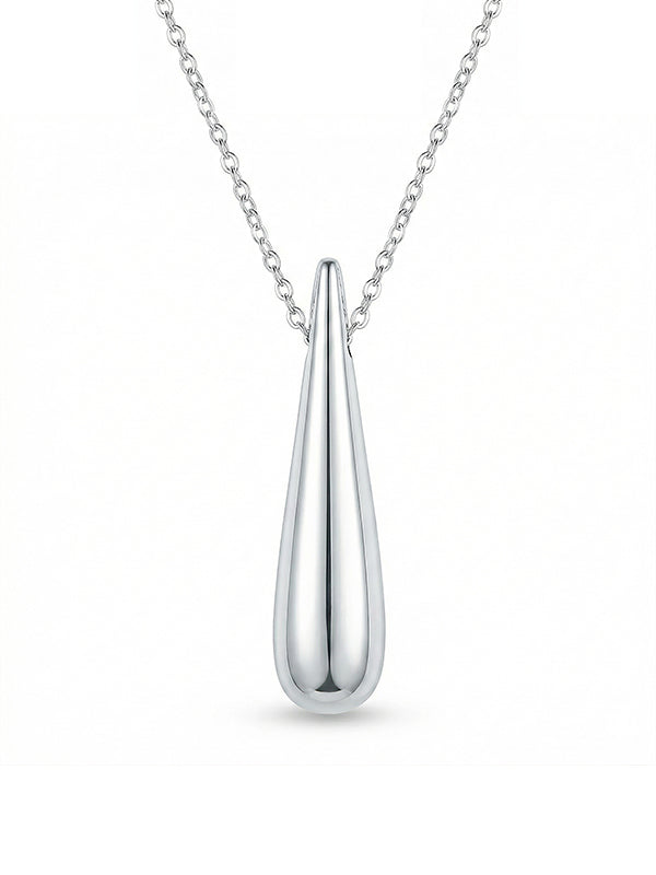Silver Grace Teardrop Bar Pendant Necklace