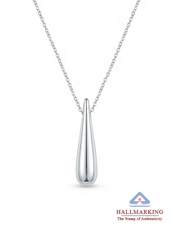 Silver Grace Teardrop Bar Pendant Necklace