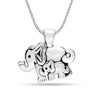 925 Sterling Silver Antique Elephant Mother and Child with Cable Chain Pendant Necklace for Women