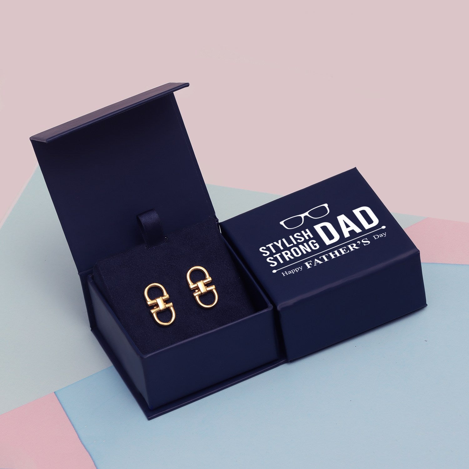 925 Sterling Silver 14K Gold-Plated Silver Horse Bit Cufflinks for Men With Gift Box