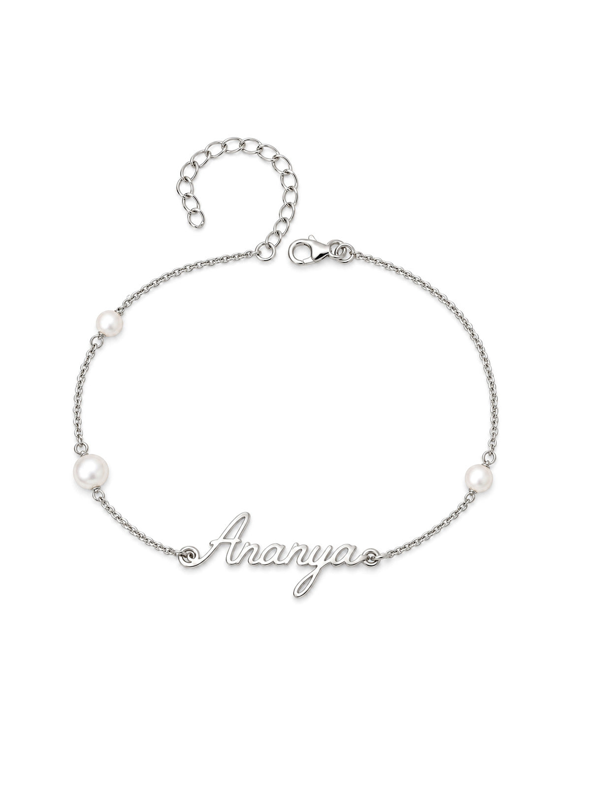 Personalized Pearl Name Anklet