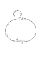 Personalized Pearl Name Anklet