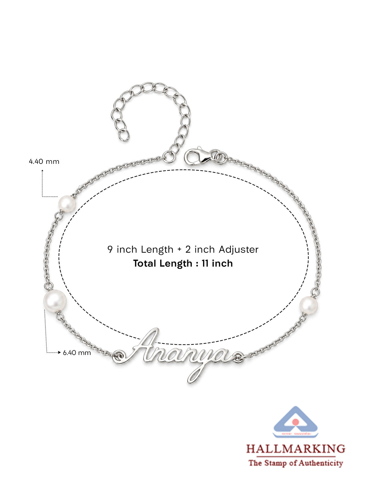 Personalized Pearl Name Anklet