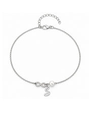 Personalized Infinity Pearl Initial Anklet