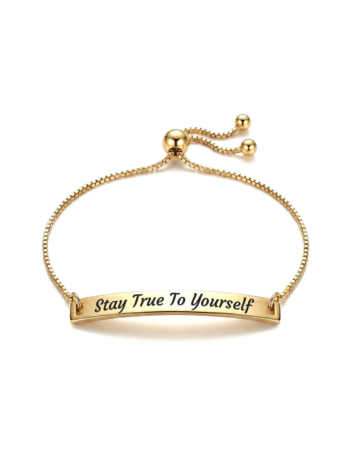 Stay True To Yourself Engraved Gold Plated Bracelet