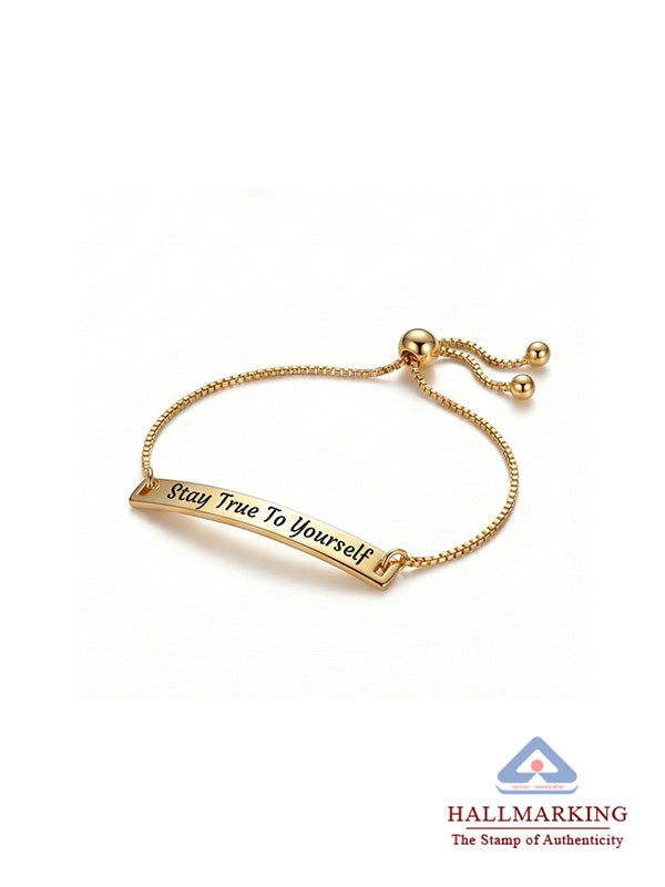Stay True To Yourself Engraved Gold Plated Bracelet